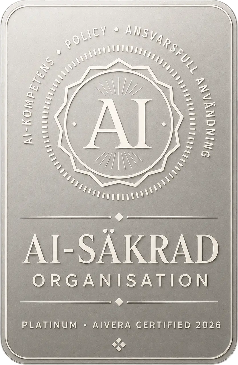 Badge: AI-säkrad Organisation – Platinum